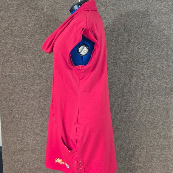 Apple Bottoms Vintage Y2K Cowl Neck Dress Red Sz 1XL PreOwned FLAW - Picture 2 of 7